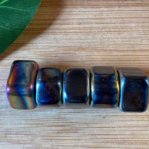 Tumbled Magnetic Rainbow Hematite Stones with Gift Bag