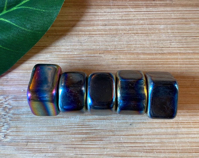 Tumbled Magnetic Rainbow Hematite Stones with Gift Bag