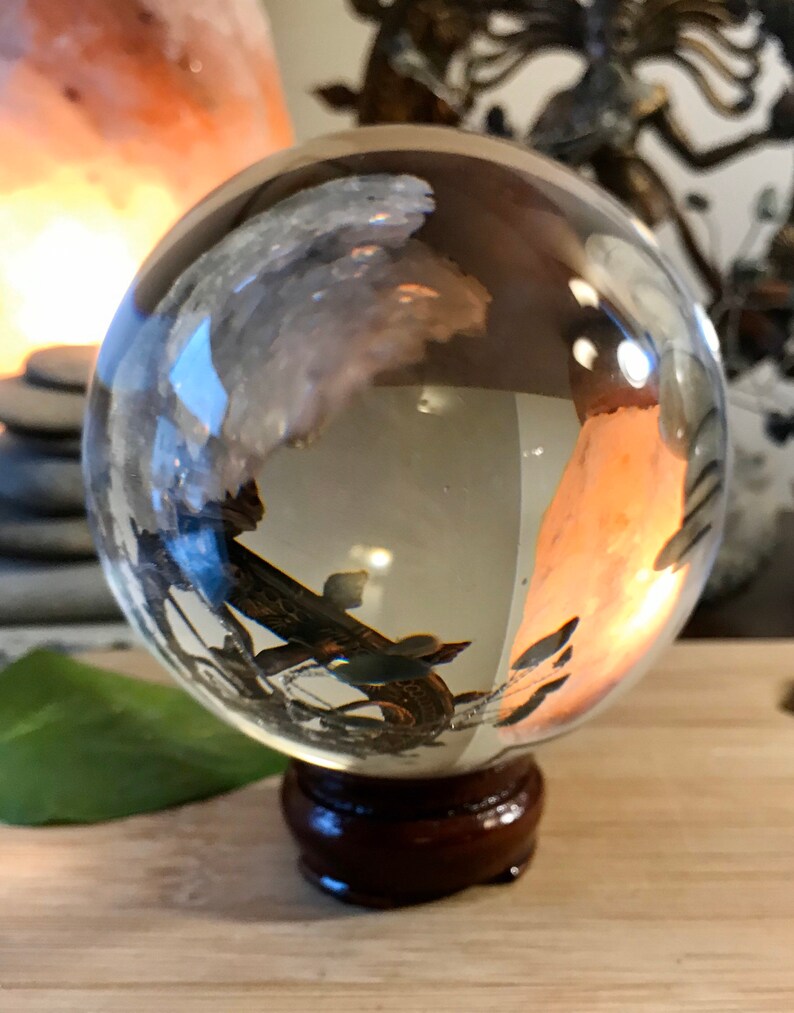 Clear Leaded Crystal Glass Gazing Ball Crystal Sphere Etsy