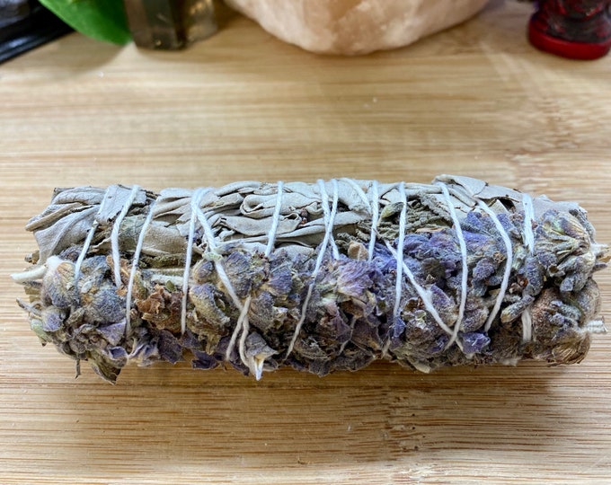 One White Sage and French Lavender smudging stick smudge sacred salvia