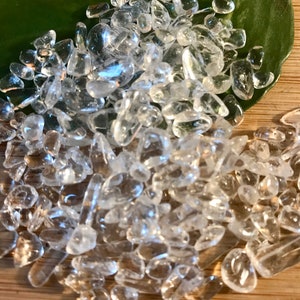 Clear Quartz Tumbled Chips Gift Bag jewelry making crafts crafting roller ball bottle