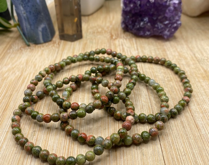 Unakite bead bracelet