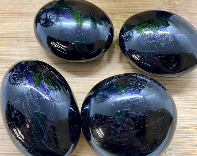 Black Tourmaline palm stone tumbled soap