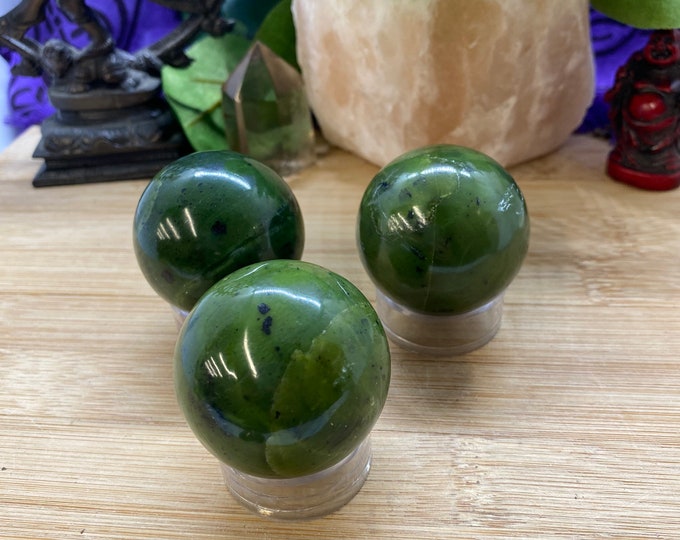 Green Serpentine 40mm sphere crystal ball Shelf 8