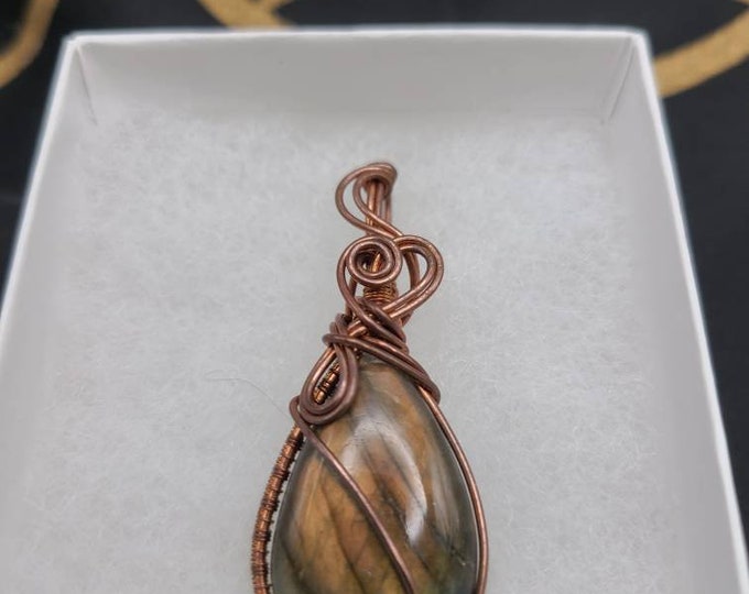 Labradorite Custom Wrapped Pendant LABP26-R5