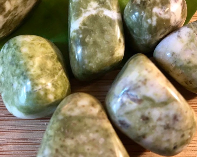 Tumbled Epidote Stones Set with Gift Bag and Note