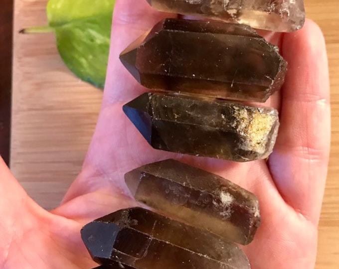 Natural Smoky Quartz Crystal Point Gift Bag