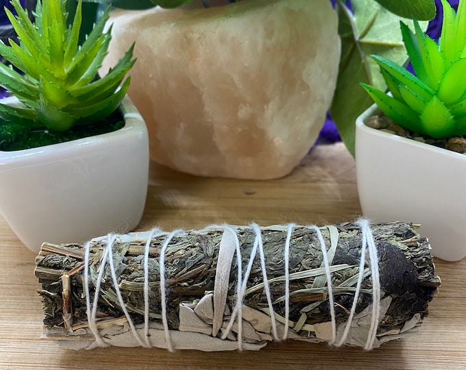 One White Sage and peppermint smudging stick smudge sacred salvia smoke