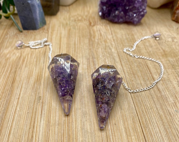Amethyst orgonite Pendulum divination orgone SME24
