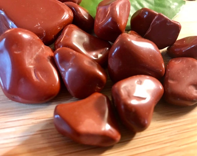 Tumbled Red Jasper Stones Set with Gift Bag and Note