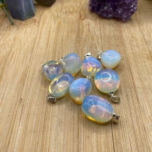 Small Opalite stone pendant necklace