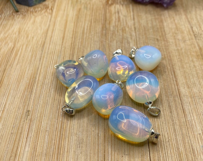 Small Opalite stone pendant necklace