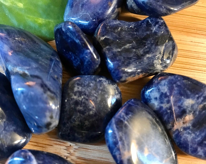 Tumbled Sodalite Stones Set with Gift Bag and Note