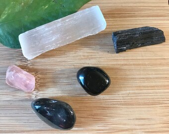 Dispel Negativity in the office work cubicle desk  pocket crystal stone set geode healing protection psychic negative despair