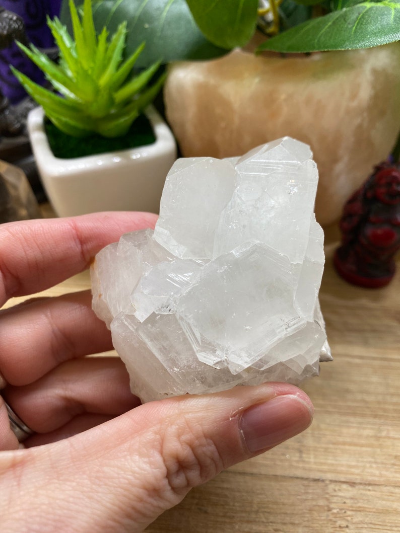 Gorgeous Raw Apophyllite and Stillbite geode crystal cluster APOP4