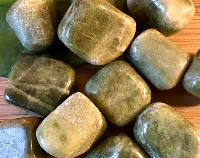 Tumbled Vesuvianite Stones Set with Gift Bag and Note