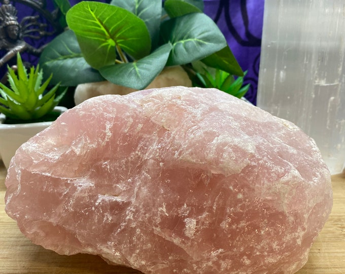 Raw Rose Quartz crystal geode healing cluster love healing MRQ4