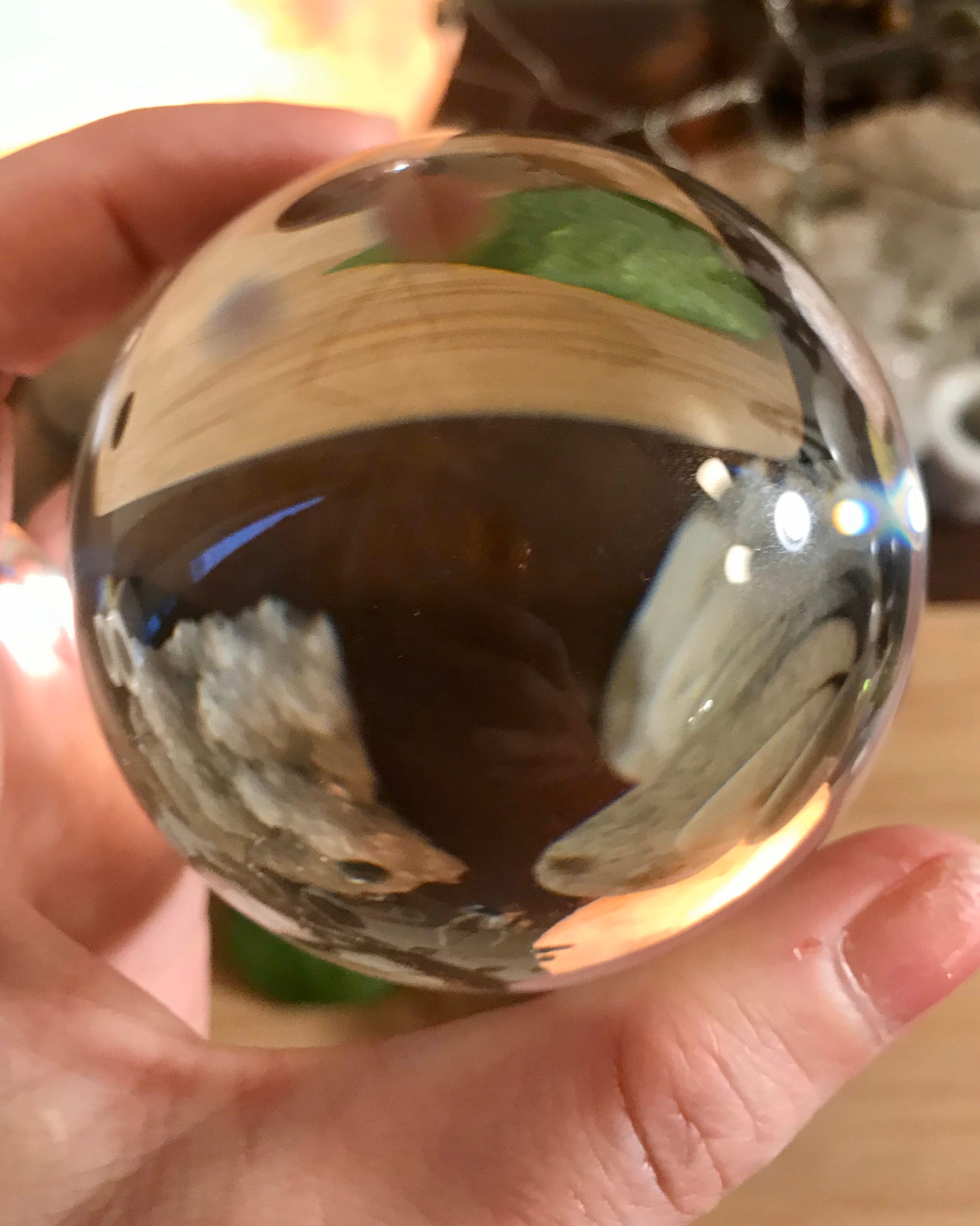 Clear Leaded Crystal glass Gazing ball crystal sphere divination Shelf 5