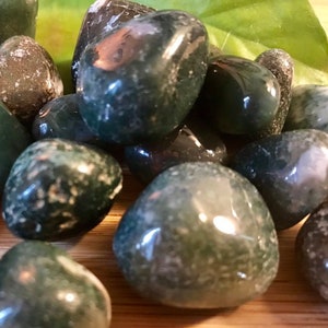 Tumbled Moss Agate Stone with Gift Bag and Note  SME24