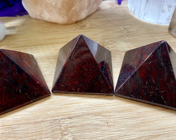 Awesome brecciated Jasper crystal pyramid geode