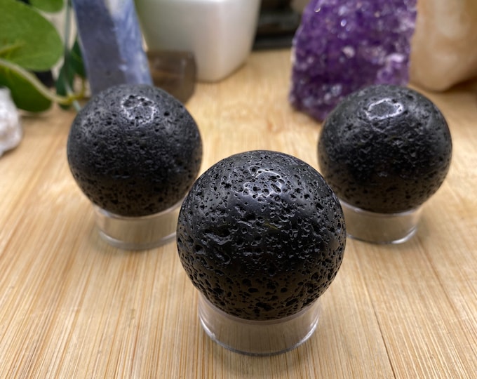 Tumbled Lava 40mm sphere crystal ball