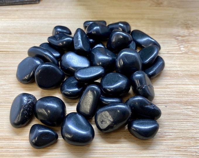 Tumbled Shungite crystal healing geode polished