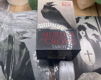 Murder of Crows Tarot Set - Deck, Journal, Tarot Bag, Selenite Wand, Quartz Point