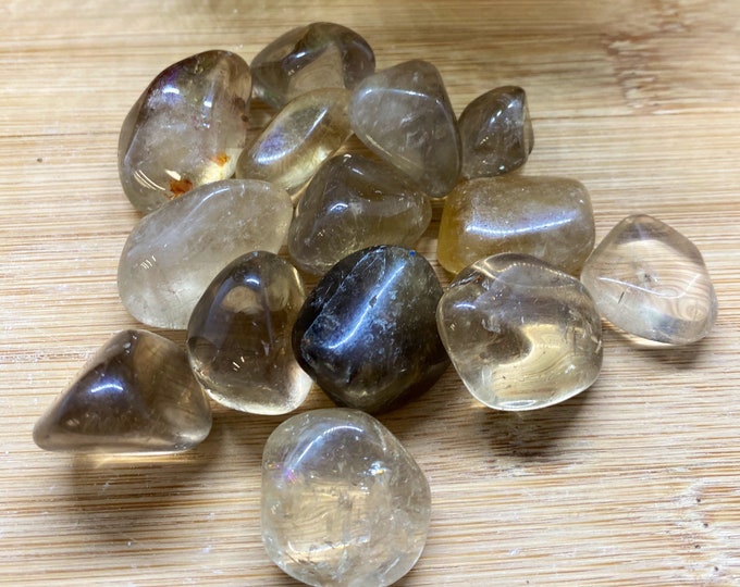 Premium Tumbled Untreated Citrine Stones Set with Gift Bag