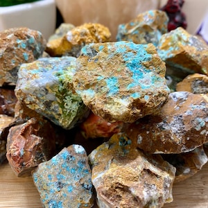 Natural Chrysocolla raw crystal Stones Gift Bag