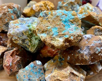 Natural Chrysocolla raw crystal Stones Gift Bag