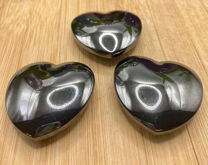 Hematite puffy Hearts