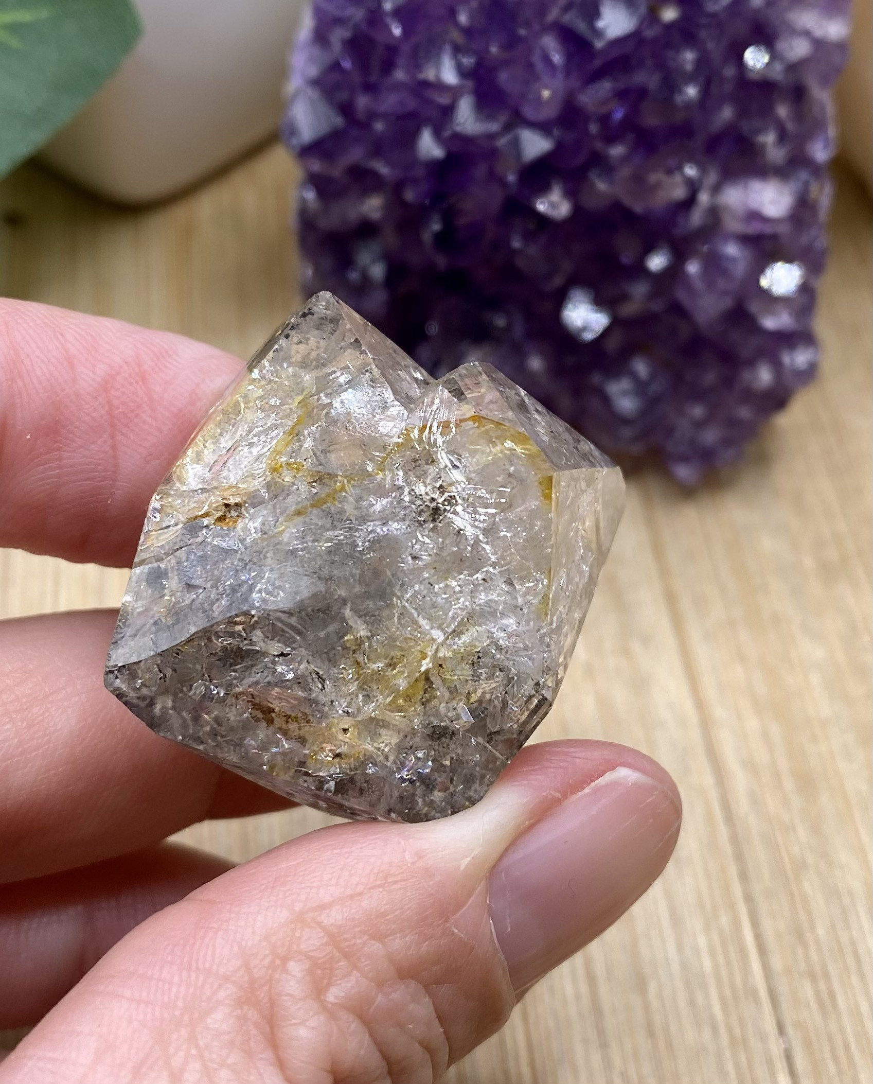 Herkimer Diamond crystal geode cluster HERK119