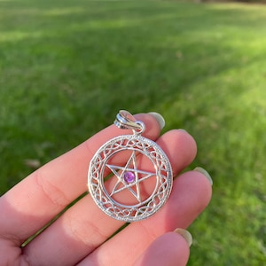 Sterling Silver Amethyst Pentacle pendant