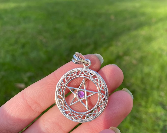 Sterling Silver Amethyst Pentacle pendant