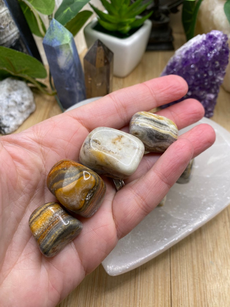 Tumbled Striped Onyx Stone with Gift Bag image 2