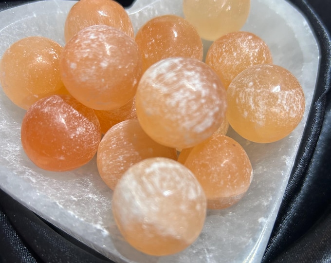Small Orange Selenite Sphere