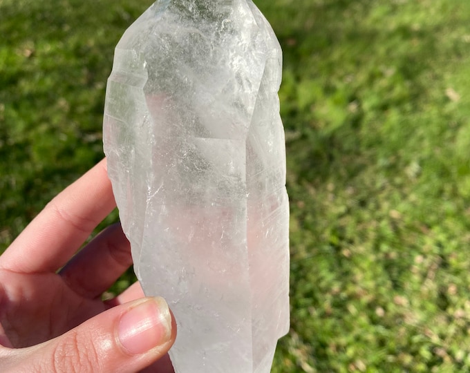 Large Lemurian Quartz wand Channel Point MLQP9 Table 2