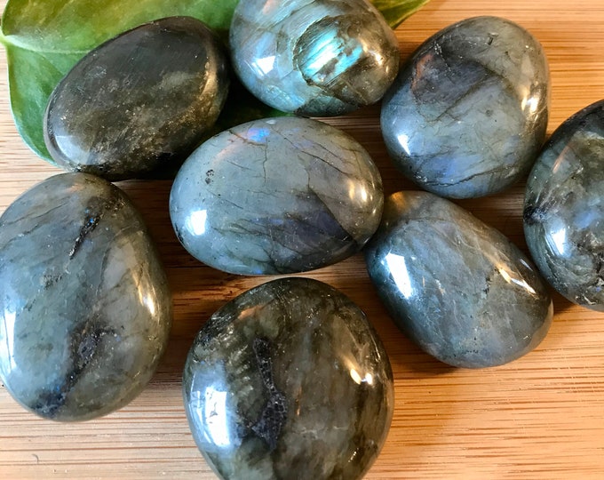 Labradorite Pebbles Tumbled Stones Gift Bag