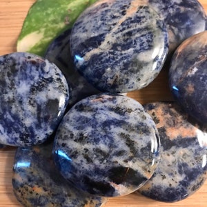 Sodalite worry round smooth tumbled Stones Shelf 2