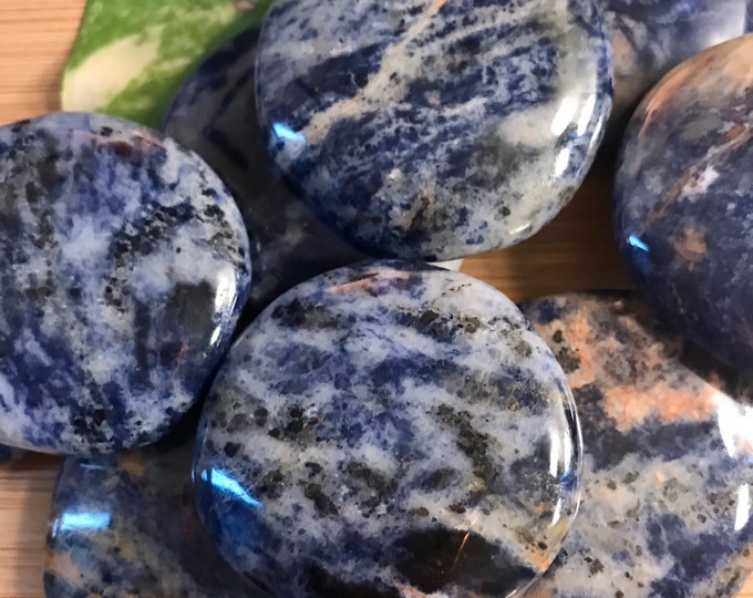 Sodalite worry round smooth tumbled Stones Shelf 2