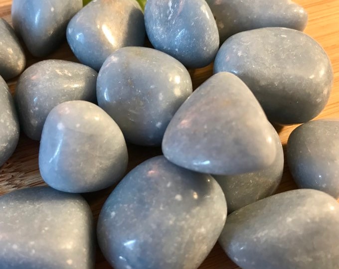 Tumbled Angelite Stones Set with Gift Bag and Note