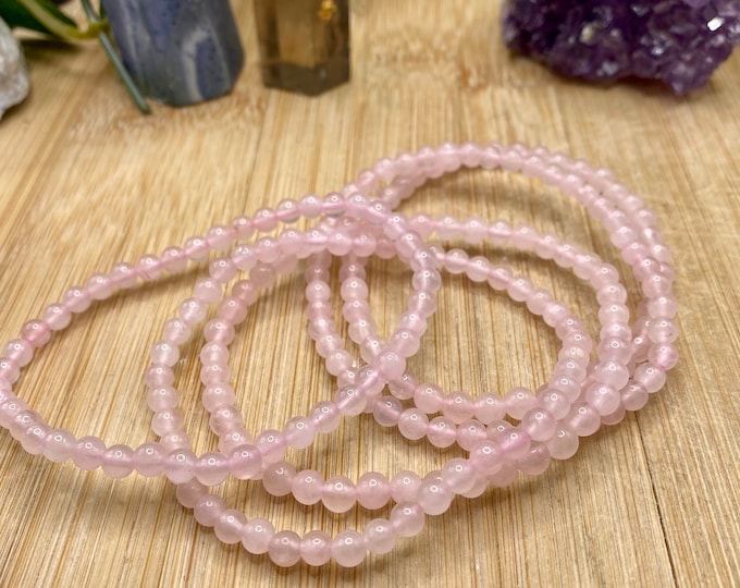 Rose Quartz bead bracelet 4mm bead