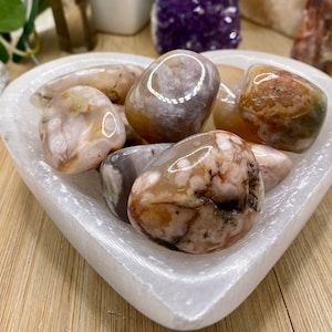 Premium Flower Agate tumbled stone