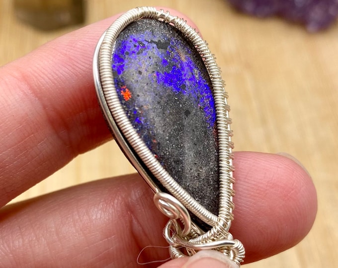Australian Andamooka Opal Crystal Pendant BOP6  SME24