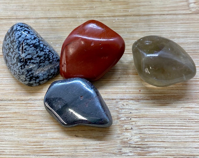 Root Chakra crystals tumbled stones healing gift bag