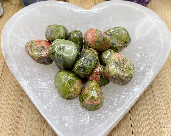 Tumbled Unakite Stones Set with Gift Bag