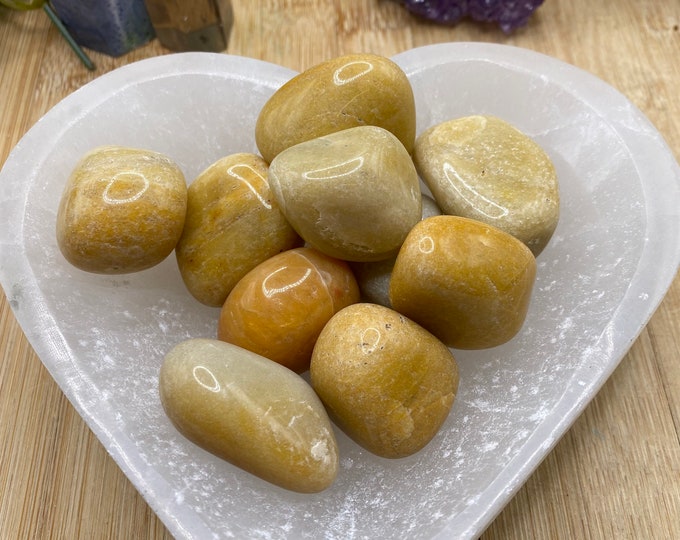 Tumbled Yellow Aventurine Stones Set with Gift Bag