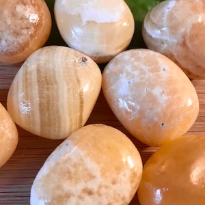 Tumbled Yellow Calcite Stone with Gift Bag and Note