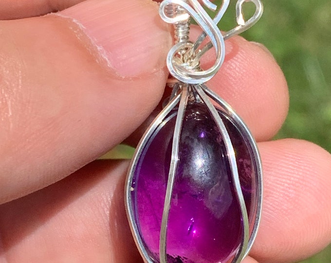 Stunning Amethyst pendant necklace in Silver AMSP01 SME24