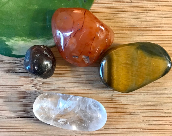 Manifestation pocket crystal stone set tumbled manifest intention